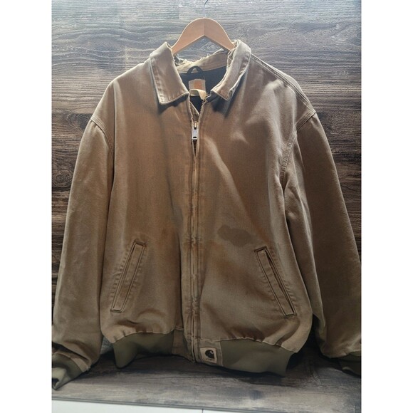 Vintage Carhartt Work Jacket Mens Size XL Beige Y2K J102 DES Santa Fe Desert - Picture 1 of 11